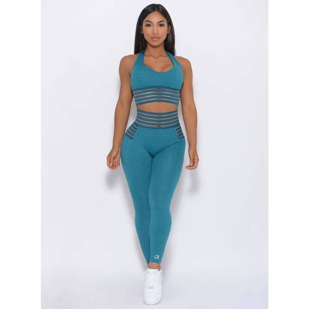 Bombshell Sportswear Statement Leggings Seafoam Medium Athleisure Gym Workout